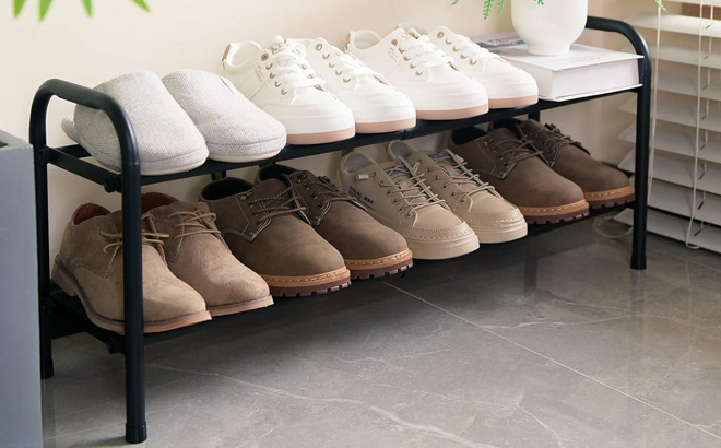 Gonfoam 2 Tier Expandable Shoe Rack