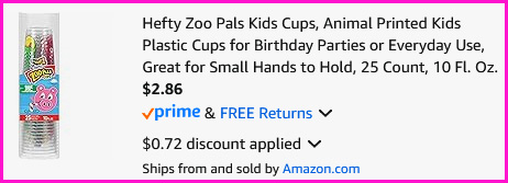 Hefty Zoo Pals Cups Checkout Screen Hefty Zoo Pals Cups Checkout Screen