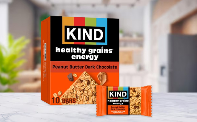 KIND Healthy Grains Energy Bars on a Table