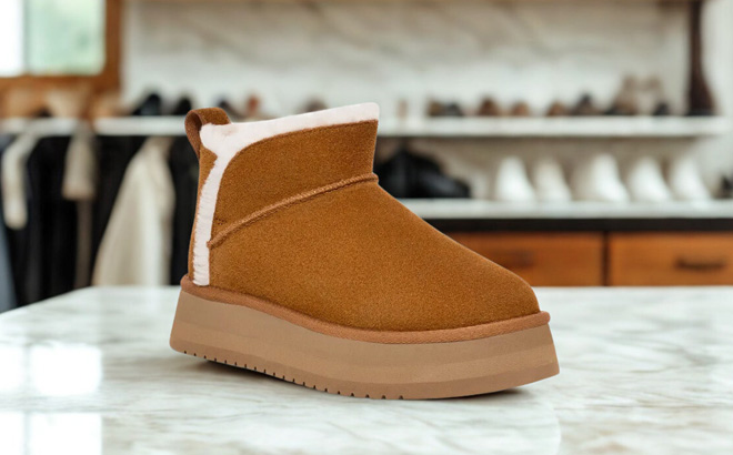 Koolaburra by UGG Womens Mini Platform Boot in Chestnut