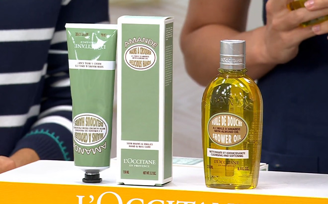 LOccitane Moisturizing Almond Set on the Table