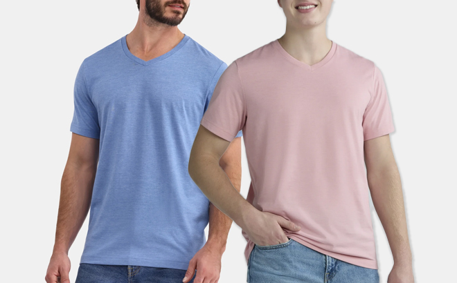 Men Wearing George V Neck Tees