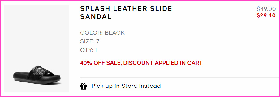 Michael Kors Splash Sandals at Checkout