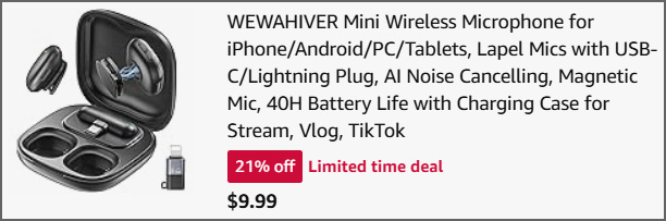 Mini Wireless Microphone at Checkout