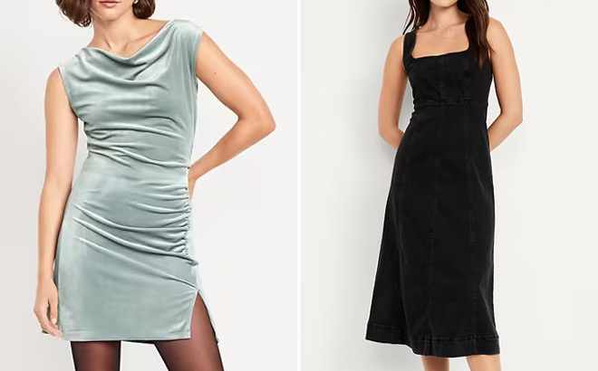 Old Navy Off the Shoulder Ruched Velvet Mini Dress