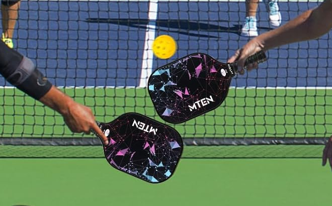 People Playing Pickleball with the Approved Fiberglass Surface Pickleball Set with Pickleball Rackets