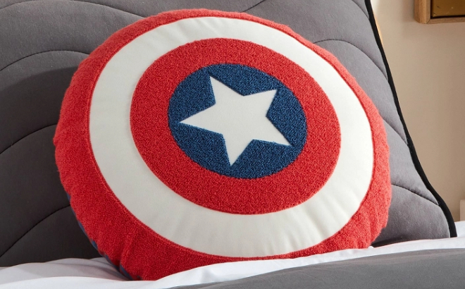 Pillowfort The Marvel Collection Captain America Shield Kids Decorative Throw Pillow