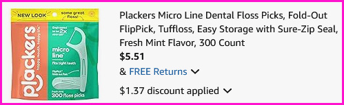 Plackers Dental Floss Picks Checkout Screen