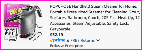 Popchose Handheld Steam Cleaner Checkout Screen