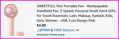 Portable Handheld Fan Checkout Screen