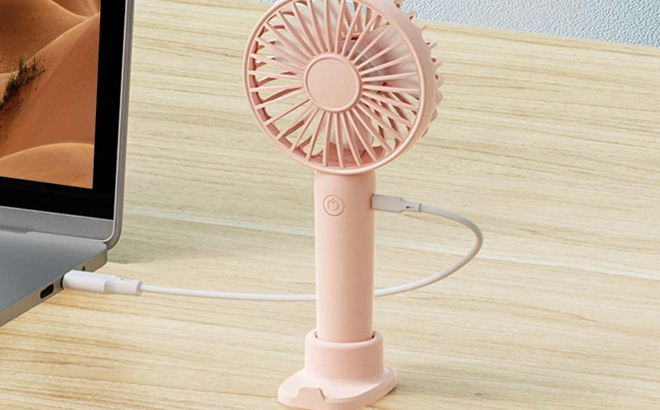 Portable Handheld Fan in Pink