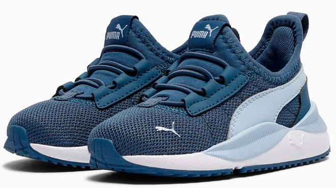 Puma Pacer Easy Street Toddlers Easy On Sneakers in Dark Indigo Haute Tropic PUMA White