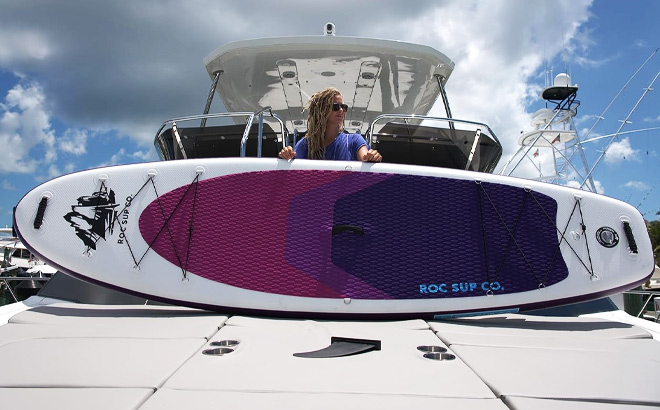 Roc Inflatable Stand Up Paddle Board in Violet Color