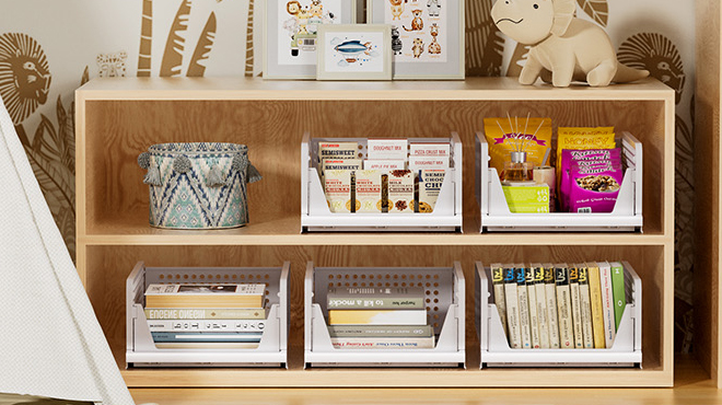 SNSLXH Stackable Closet Storage Baskets 5 Pack SNSLXH Stackable Closet Storage Baskets 5 Pack