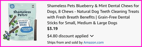 Shameless Pets Treats Checkout Screen