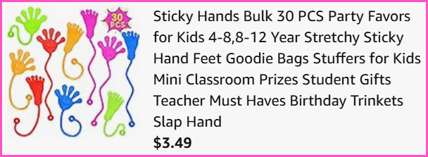 Sticky Hands Party Favors at Checkout Sticky Hands Party Favors at Checkout