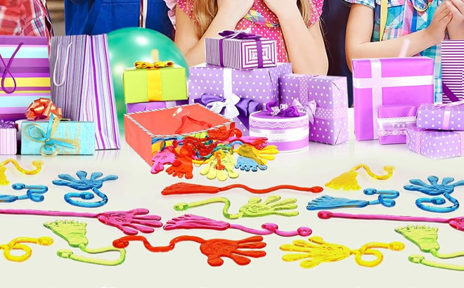 Sticky Hands Party Favors on the Table Sticky Hands Party Favors on the Table