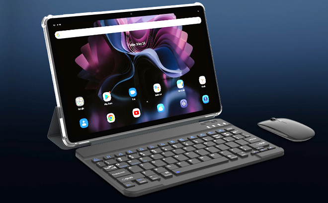 Tabwee 11 Inch Android 16 Tablet with Keyboard and Mouse