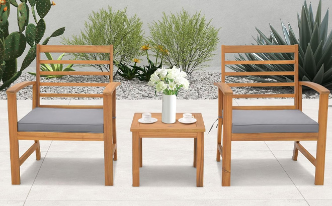 Tangkula 3 Pieces Outdoor Furniture Set