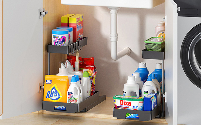 TidyLamu 2 Pack Under Sink Organizers TidyLamu 2 Pack Under Sink Organizers