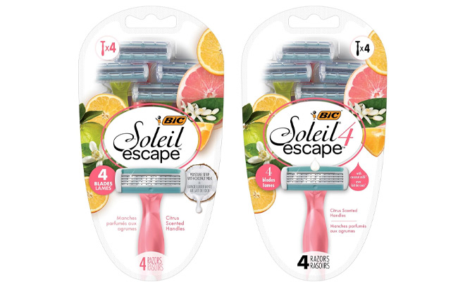Two BIC Soleil Escape Womens Razors 4 Count