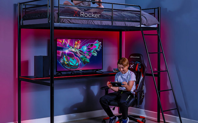 X Rocker HQ Gaming Bunk Bed with LED Lighting
