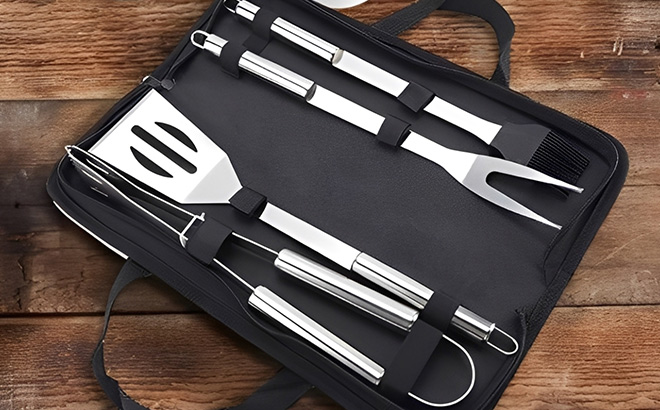 4 Piece Stainless Steel Grilling Set