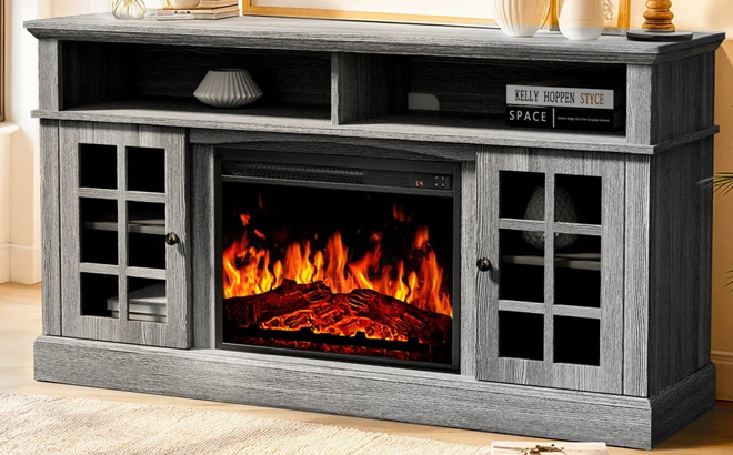 75 Inch Electric Fireplace TV Stand