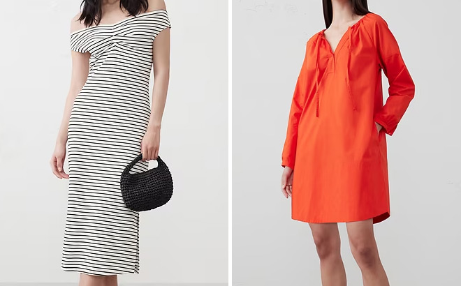 Banana Republic Factory Knit Midi Dress and Tie Neck Poplin Mini Dress Banana Republic Factory Knit Midi Dress and Tie Neck Poplin Mini Dress
