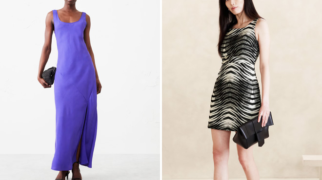 Banana Republic Factory Silky Twill Slit Maxi Dress Banana Republic Factory Silky Twill Slit Maxi Dress