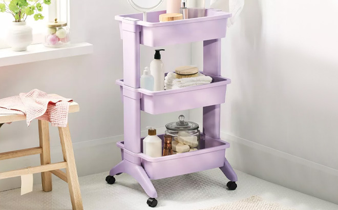 Brightroom 3 Tier Utility Cart Lavender Brightroom 3 Tier Utility Cart Lavender