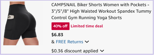 CAMPSNAIL Womens Biker Shorts with Pockets Checkout Page