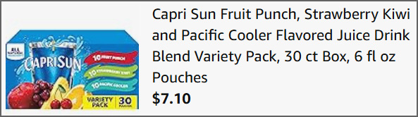 Capri Sun Variety Pack at Checkout Capri Sun Variety Pack at Checkout