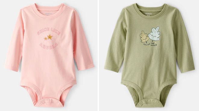 Carters Baby Girl Cotton Long Sleeve Graphic Bodysuit
