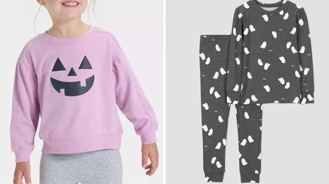 Cat Jack Toddler Girls Halloween French Terry Pullover Cat Jack Toddler Girls Halloween French Terry Pullover