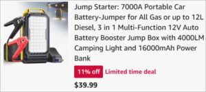 Checkout page of Auxito Car Jump Starter with LED Camping Lights Checkout page of Auxito Car Jump Starter with LED Camping Lights