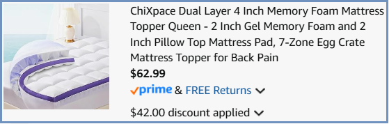 ChiXpace Queen Size Dual Layer 4 Inch Memory Foam Mattress Topper Checkout Page ChiXpace Queen Size Dual Layer 4 Inch Memory Foam Mattress Topper Checkout Page