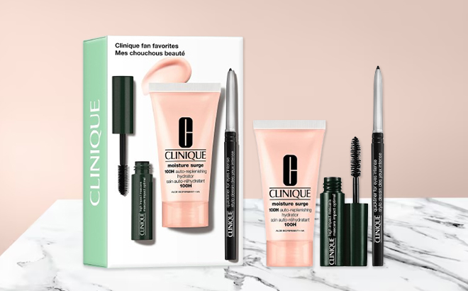 Clinique Fan Favorites Skincare Makeup Set on a Table