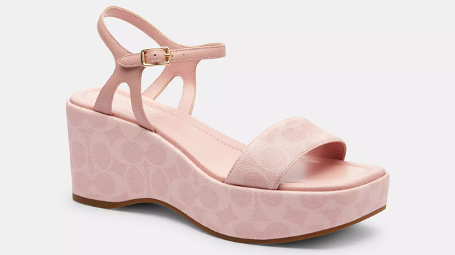 Coach Outlet Gale Wedge Sandal In Signature Canvas