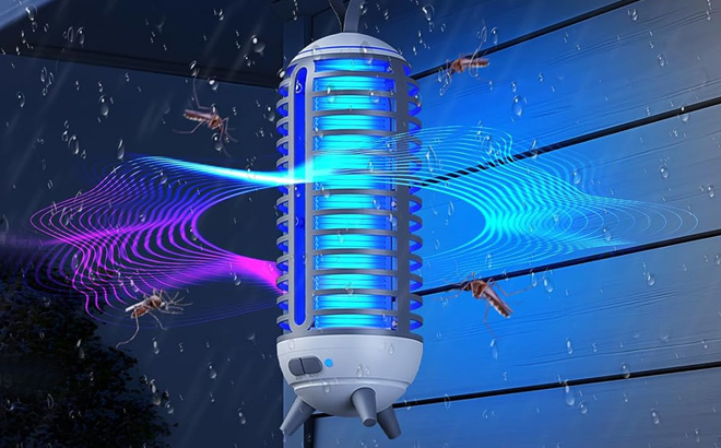 Cordless Bug Zapper in Use Outside Cordless Bug Zapper in Use Outside