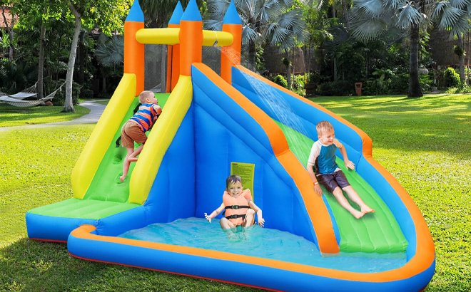 Costway Inflatable Water Slide in the Yard