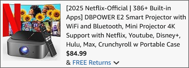 DBPower 4K Smart Projector at Checkout DBPower 4K Smart Projector at Checkout