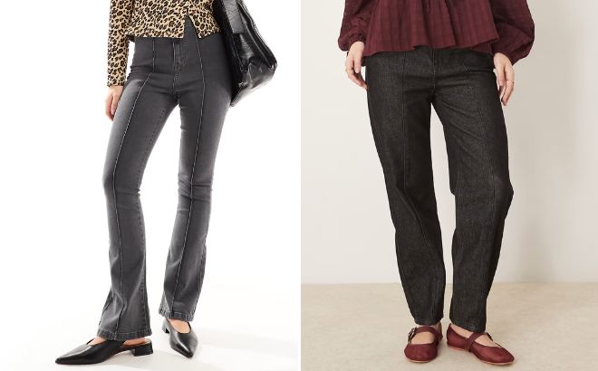 DTT Bianca High Waist Flared Jeans and ASOS DESIGN Tapered High Rise Slim Jeans DTT Bianca High Waist Flared Jeans and ASOS DESIGN Tapered High Rise Slim Jeans