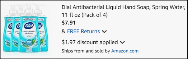 Dial Antibacterial Liquid Hand Soap Checkout