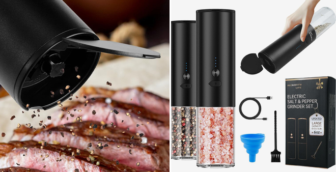 Electric Salt Pepper Grinder Set