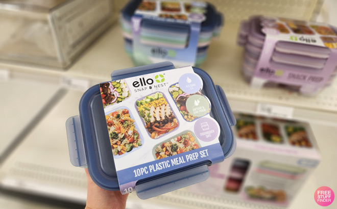 Ello 10 Piece Snap and Nest Snack Food Storage Container Set