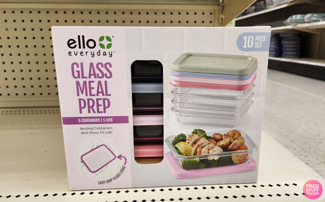 Ello Everyday 10 Piece 3c Glass Meal Prep Food Storage Container Set
