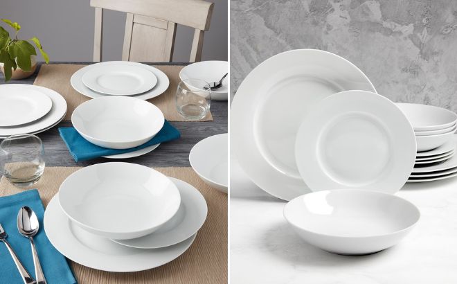 Fieldcrest Sorrento 12 Piece Ceramic Dinnerware Set