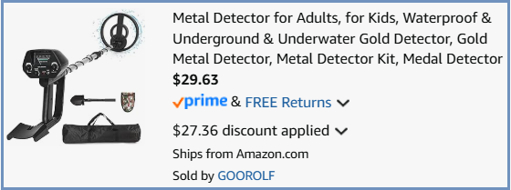 GOOROLF Metal Detector Kit Checkout Page