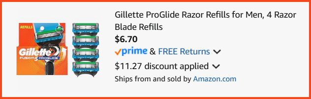 Gillette ProGlide Razor Refills Screenshot Gillette ProGlide Razor Refills Screenshot